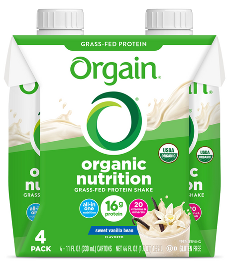 Organic Nutrition Shake Sweet Vanilla Bean 4 Pack