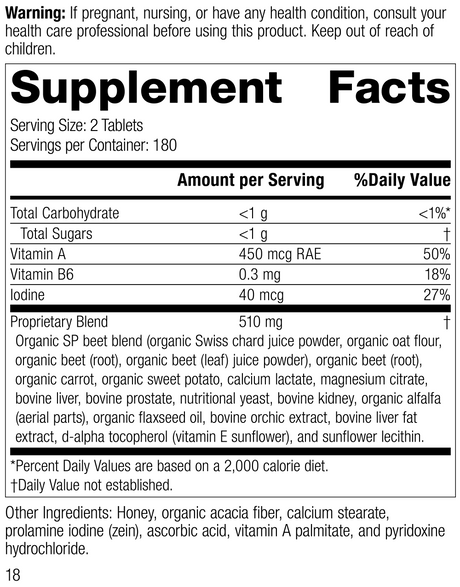 A-F Betafood®, 360 Tablets, Rev 16 Supplement Facts