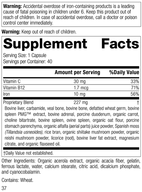 Ferrofood®, 40 Capsules, Rev 37 Supplement Facts